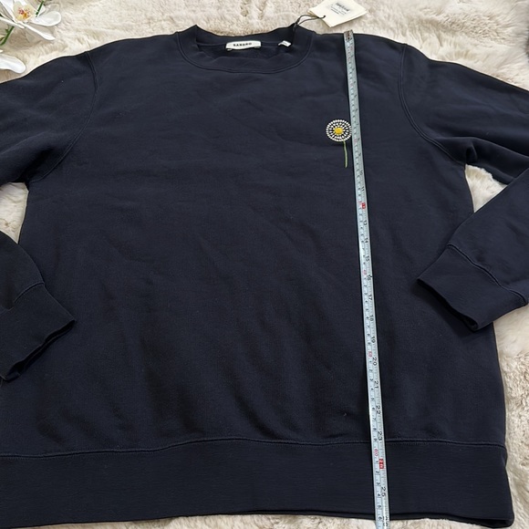SANDRO Embroidered Dandelion Sweatshirt Marine Size M - Picture 8 of 11